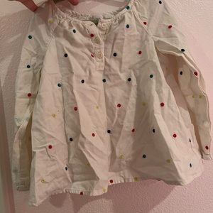 Gap white shirt with dots 5T
